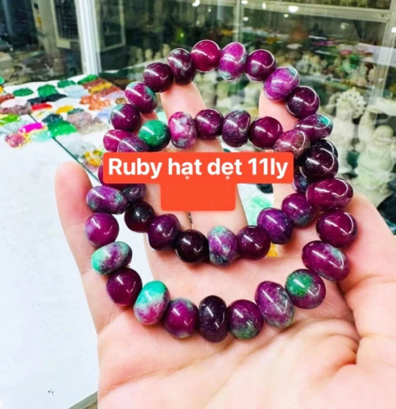 Ruby hạt dẹt 11 ly