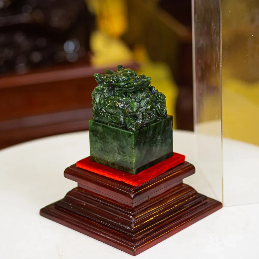 Ấn Rồng Phong Thuỷ Ngọc Nephrite (Ngọc Bích) 2Kg