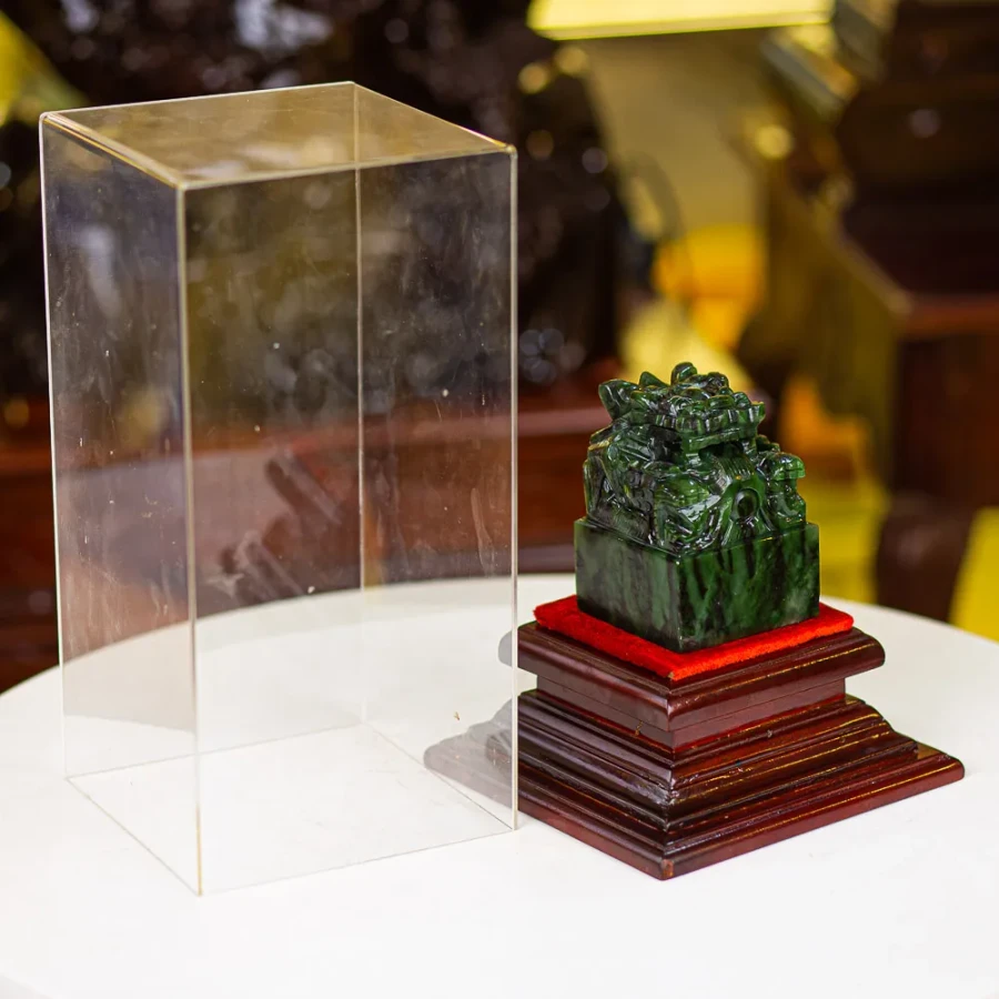 Ấn Rồng Phong Thuỷ Ngọc Nephrite (Ngọc Bích) 1,8Kg