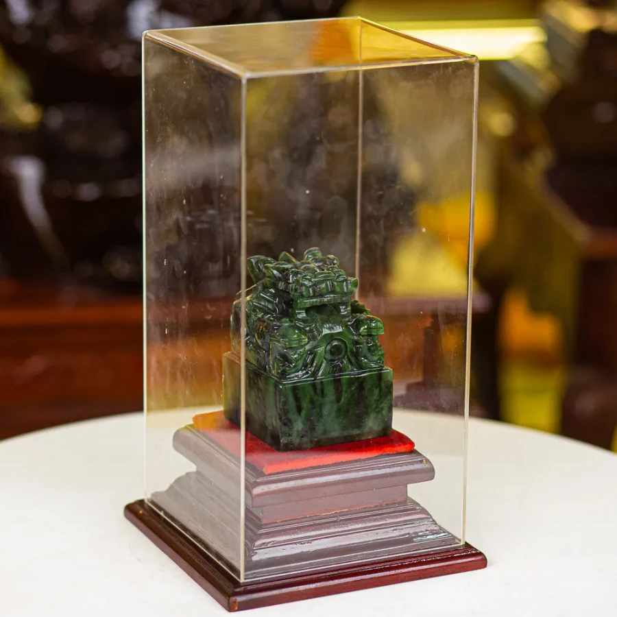 Ấn Rồng Phong Thuỷ Ngọc Nephrite (Ngọc Bích) 1,8Kg