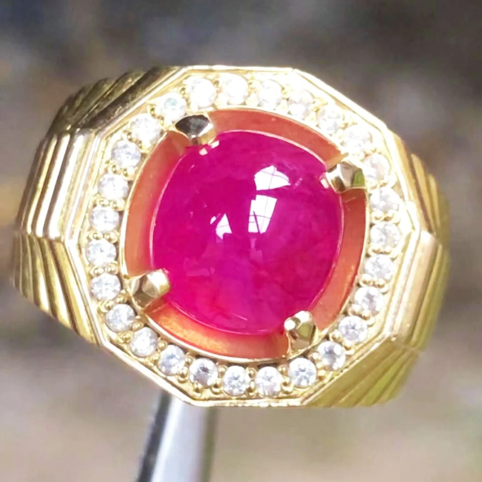 Nhẫn nam ruby vàng 18K