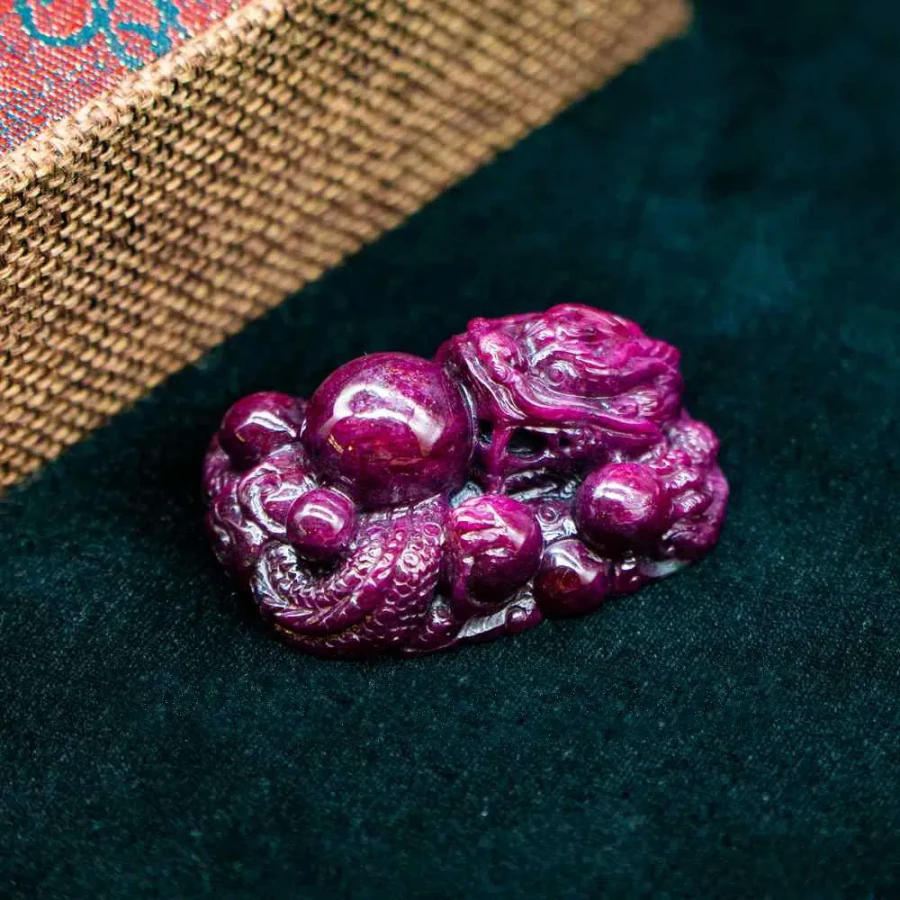 Tượng Đá Quý Ruby - Nhất Long Nhả Ngọc 65,5g